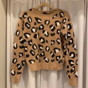 Express Fuzzy Leopard Sweater